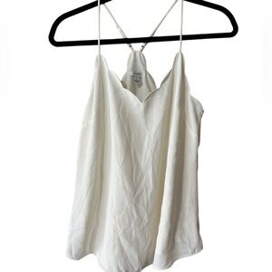 J. Crew Ivory Camisole Top with Scalloped Neckline and Racer Tank Straps